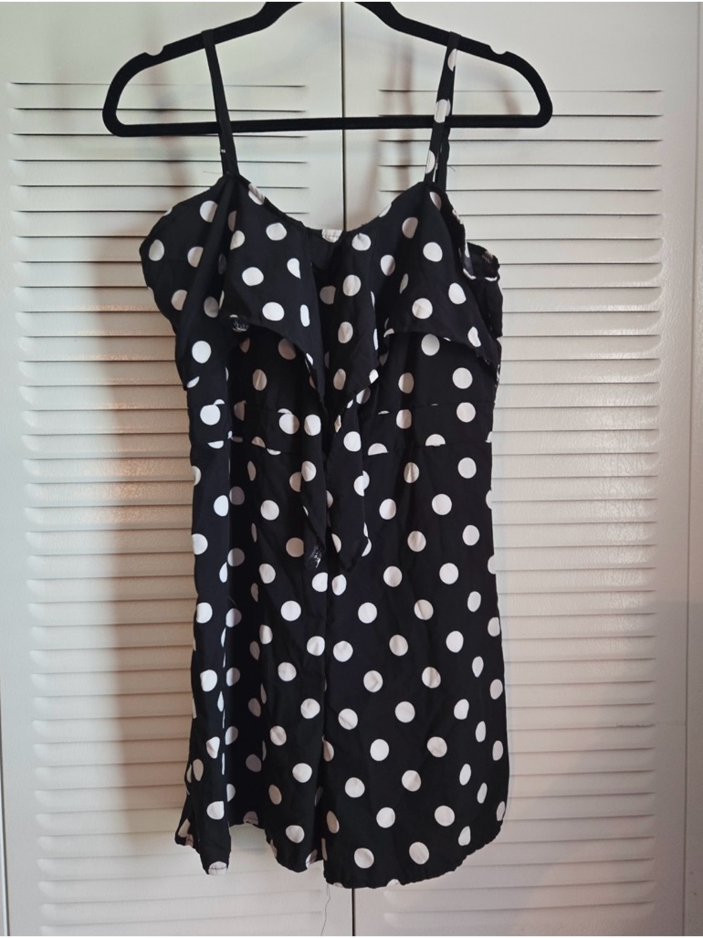 Black and White Polka Dot shorts romper